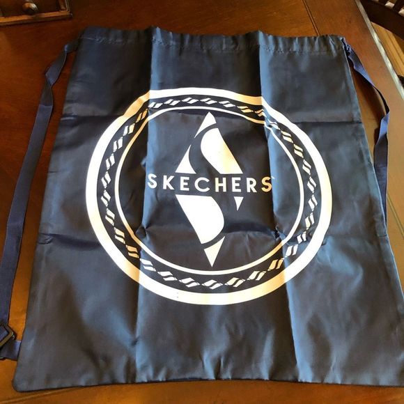 Skechers Bags Shechers Nylon Drawstring Backpack Wwhite Logo Gym